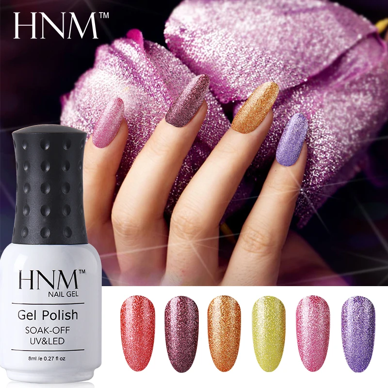 УФ гель для ногтей HNM Bling 8 мл платина отмачиваемый Гель лак наращивания праймер
