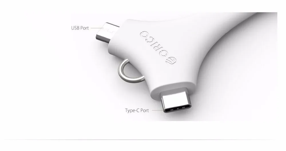 ORICO C1 двойной usb-кабель Порты и разъёмы Портативный Sync& Charge Micro B+ Тип-C кабель для передачи данных для Xiaomi huawei samsung с кольцом для ключей