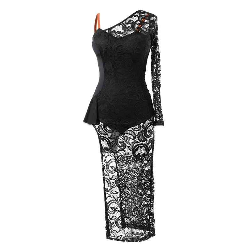 Платье для латинских танцев, юбка с разрезом, Vestidos De Baile, латино, сальса, одно плечо, дизайн, танцевальная одежда для женщин, сальса, танго, юбки Q3149