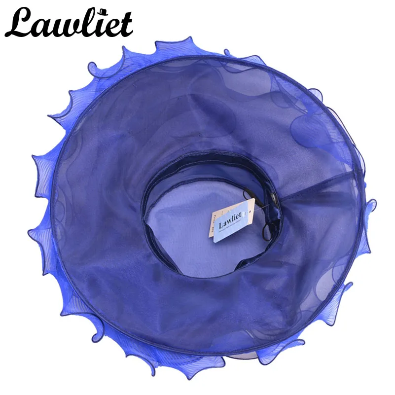 Шляпка Панама женская из органзы 4 слоя с широкими полями для церкви и