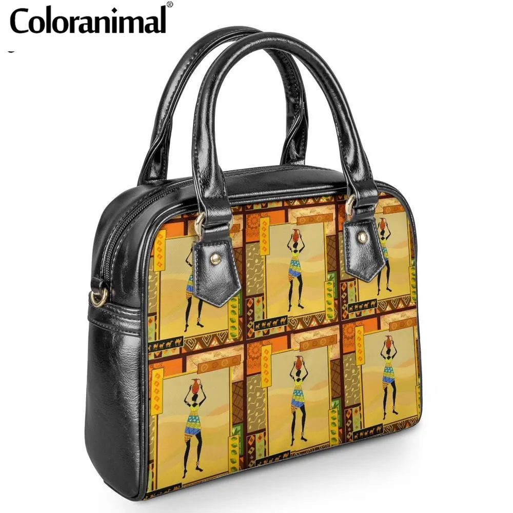 Сумка мессенджер Coloranimal в африканском стиле для девочек кожаная сумка тоут