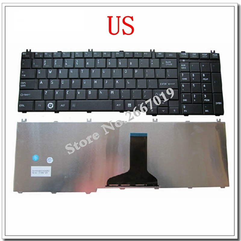 YALUZU Новая Клавиатура США для toshiba для Satellite C655 C650 C655D C660 L650 L655 L670 L675 L750 L755 Клавиатура для ноутбука США - Цвет: Черный