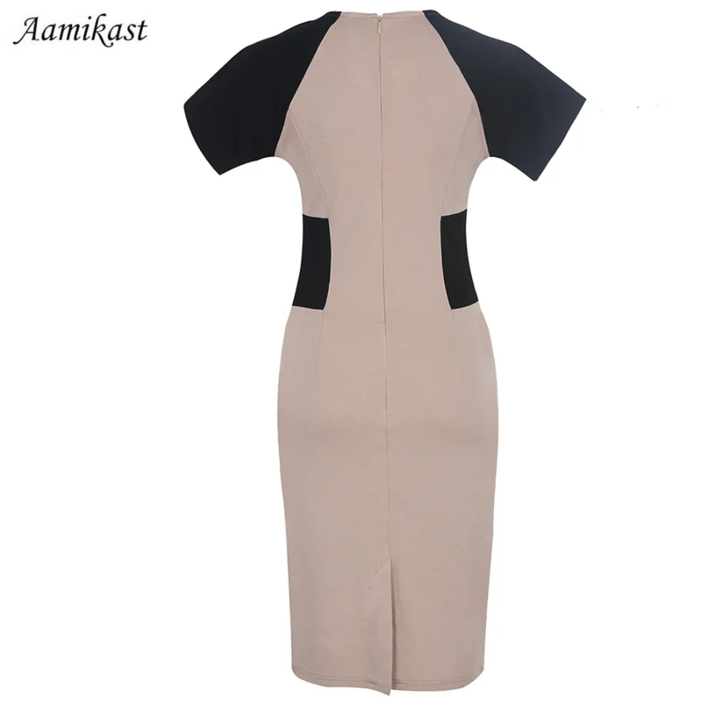 Женское коктейльное платье-карандаш до колен с V-образным вырезом | Женская