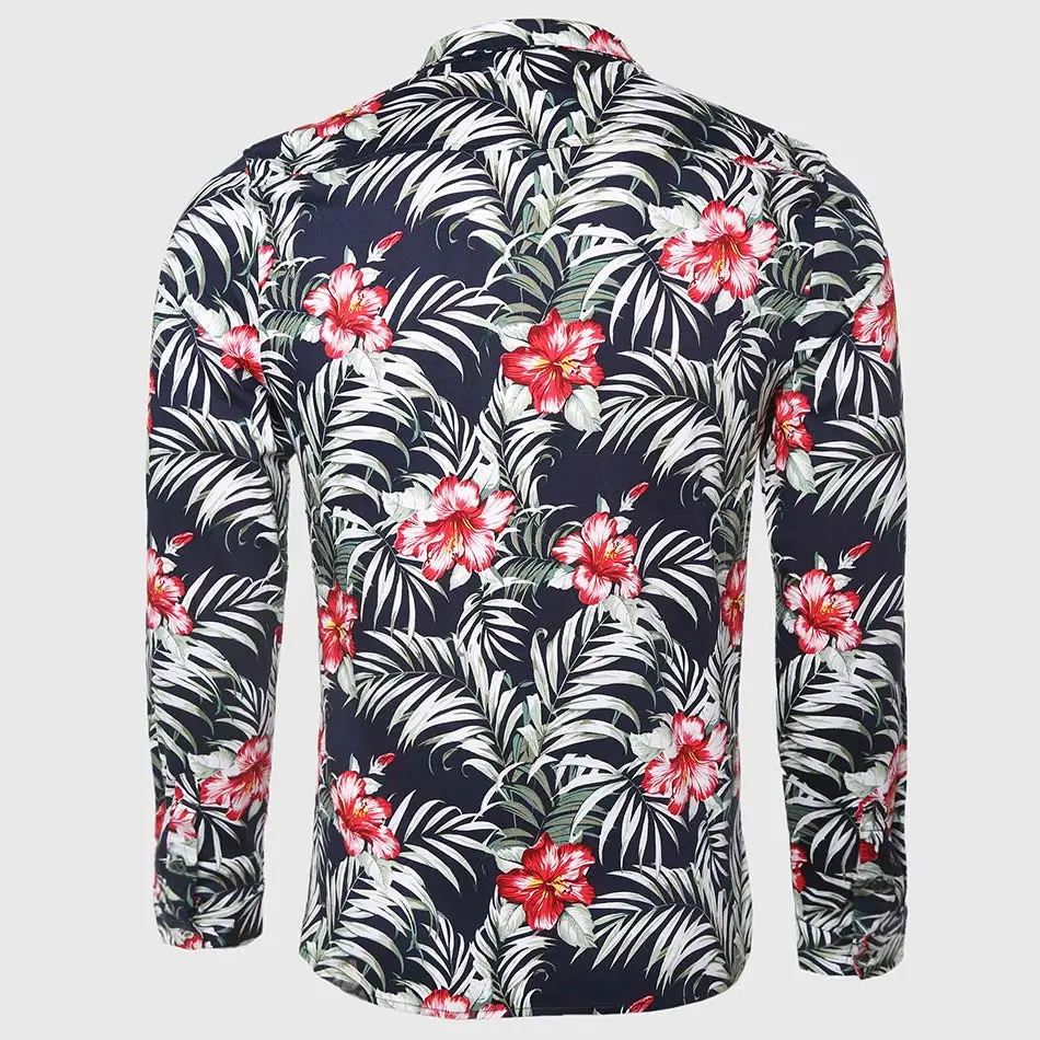 Гавайская Мужская рубашка с цветочным принтом Повседневная тропическим