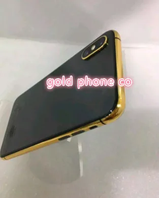 Для iphoneX оригинальное качество блестящий настоящий золотой корпус средняя рамка с оригинальным стеклом черный цвет