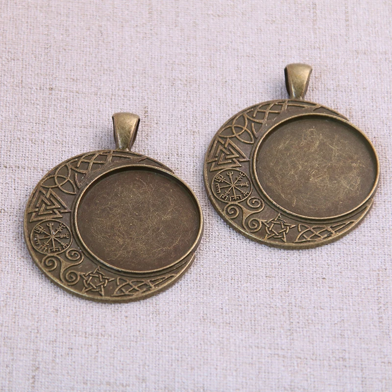 2pcs 25mm Inner Size Antique And Bronze Baroque Style Cabochon Base Setting Charms Pendant | Украшения и аксессуары