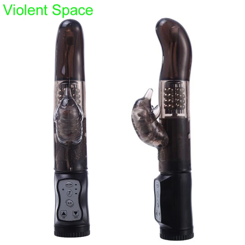 Немой фаллоимитатор для стимуляции точки G с вибрацией и вращением в виде кролика