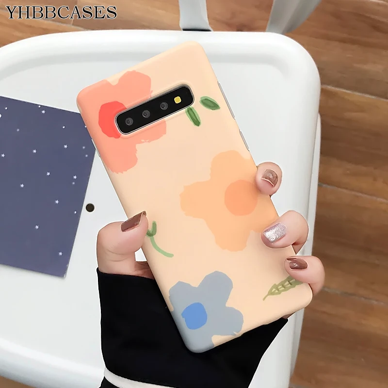 YHBBCASES для Samsung Galaxy S10 5G S8 S9 Plus цветные мягкие чехлы с цветами Note 10 8 9 чехол телефона