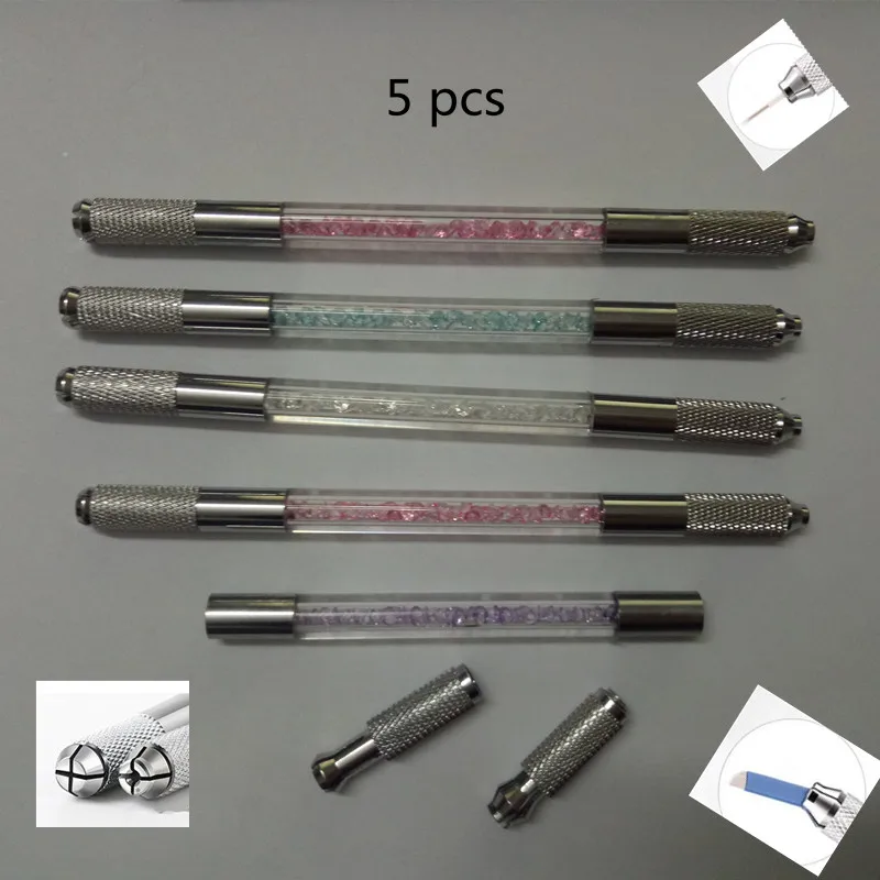5 шт. ручка для татуажа бровей с кристаллами|tattoo pen|embroidery peneyebrow embroidery pen |