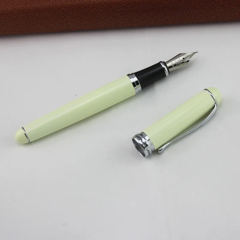 Элитный бренд Jinhao X750 серебро Нержавеющая сталь перьевая ручка средней 18KGP перо офиса школы название ручек молочного цвета подарочные канцелярские товары