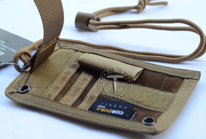 TTGTACTICAL высокое качество военные энтузиасты Тактический ID держатель для карт Органайзер патч держатель Бейджа с шейным шнурком черный/коричневый