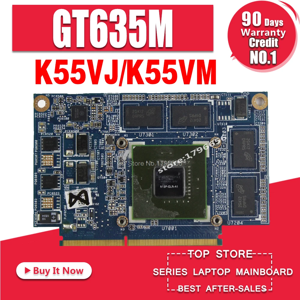 Для For Asus K55VJ K55VM графическая карта GeForce GT 635M N13P GLR A1 2GB видеокарта Бесплатная