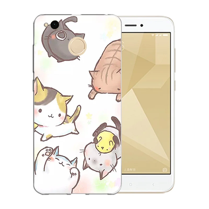 Soft TPU For Xiaomi Redmi 4X Phone Cases Luck Cat Pattern 5.0 inch 4 X Back Cover Silicon Matte Mobile Coque |