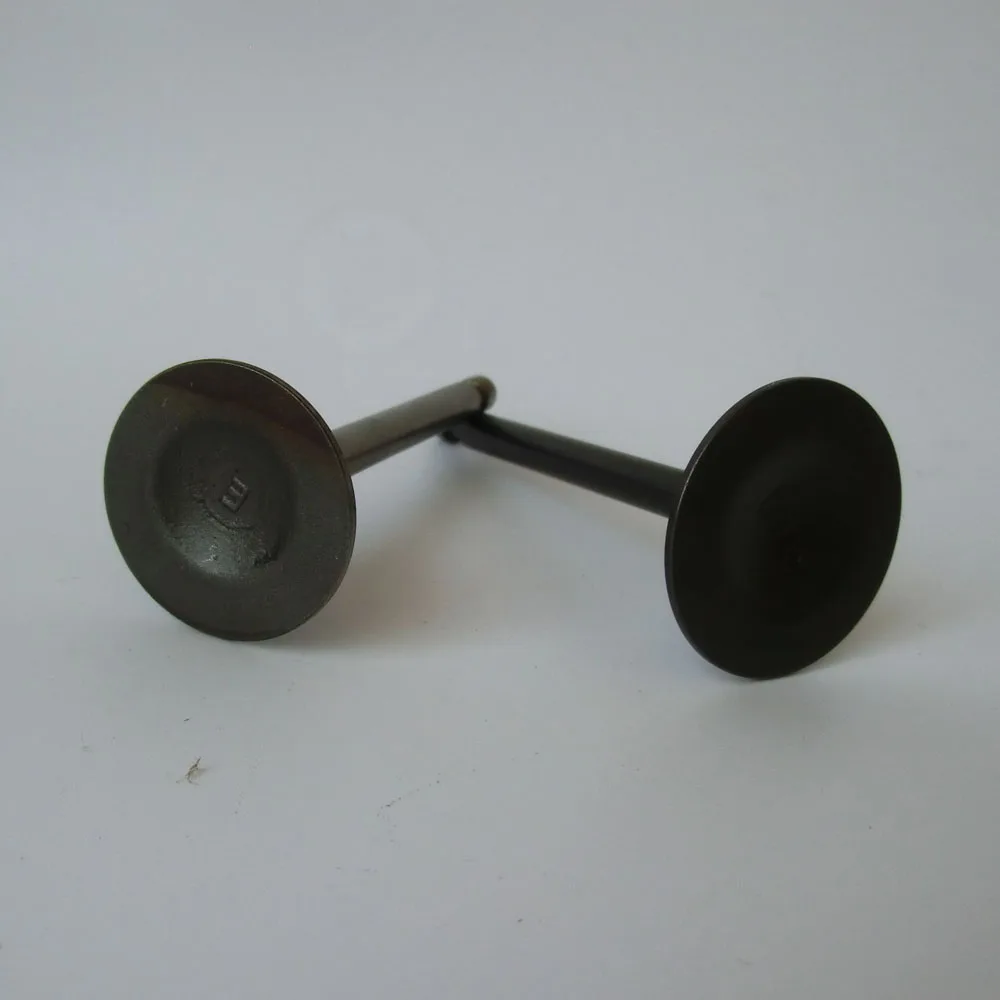 Детали бензинового двигателя 190F впускной клапан и выпускной клапан. |