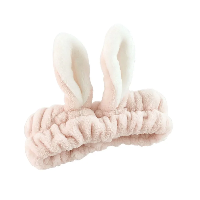 Полезная бархатная повязка на голову с заячьими ушками для макияжа спа маска