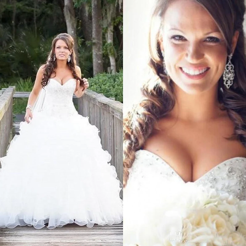 Шикарное милое бальное платье из органзы Свадебные платья Свадебное с