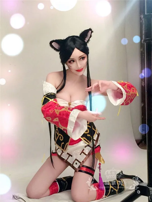 Горячая Распродажа! Костюм для косплея LOL KDA Group Nine Tails Fox Ahri Daji сексуальное платье в