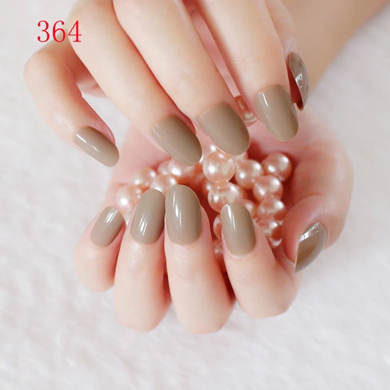 24 шт. цветные накладки для ногтей конфетного цвета накладные ногти натуральные