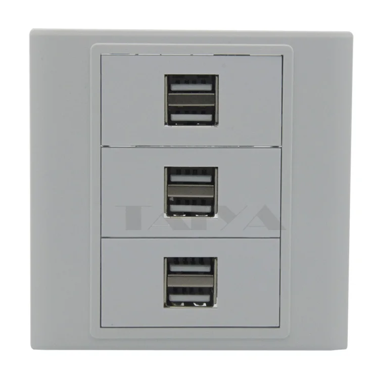 

6 ports USB charger wall plate