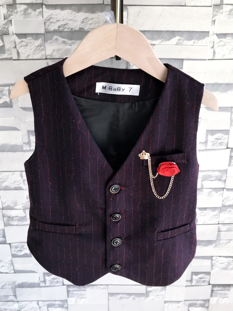 Жилет для мальчиков от 2 до 8 лет весенне-осенний полосатый жилет с v-образным