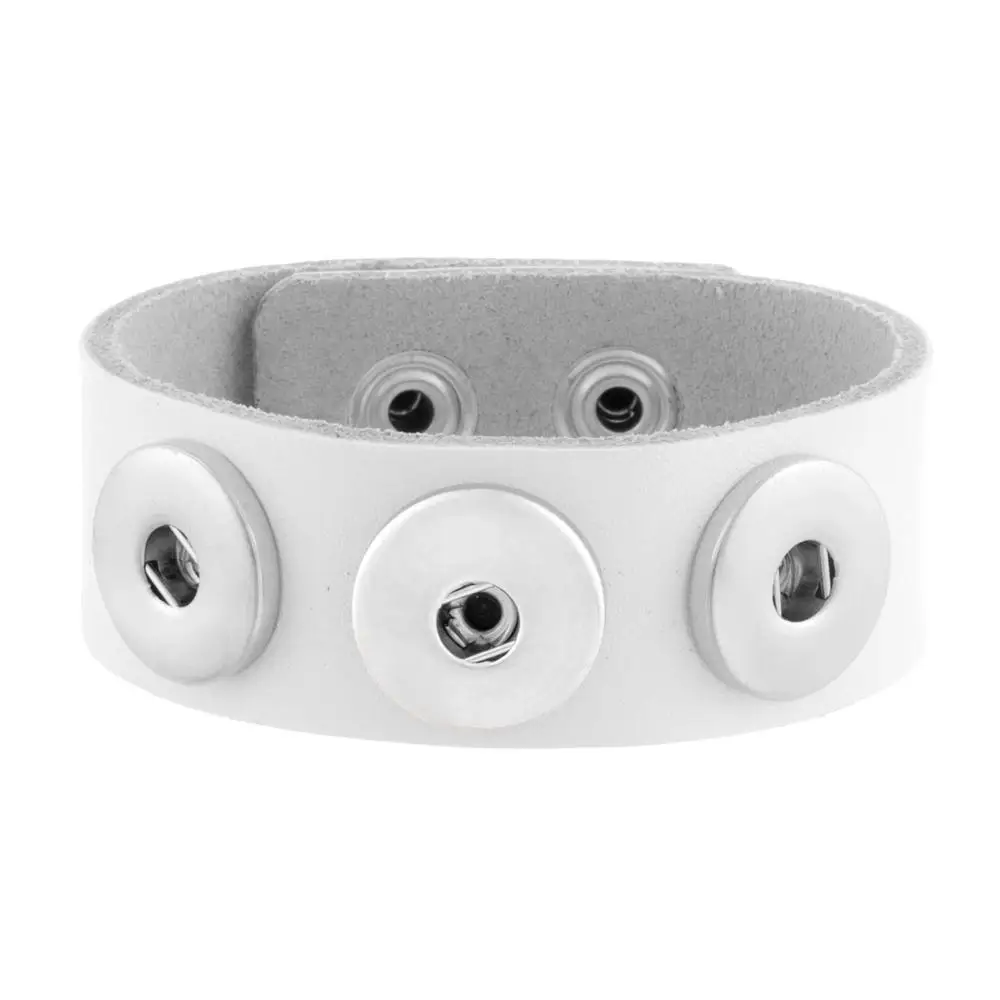 10 шт./лот лето кожаный браслет 3 цвета браслеты для женщин fit 18 мм Кнопки