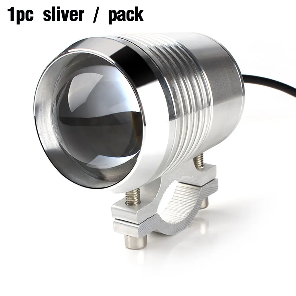 silver 1pc 2 шт. мотоциклетный головной светильник U2 1200лм 30 Вт Высокий Низкий Светодиодный прожектор для вождения, головной светильник, налобный светильник черного и серебристого цвета - Цвет: silver 1pc
