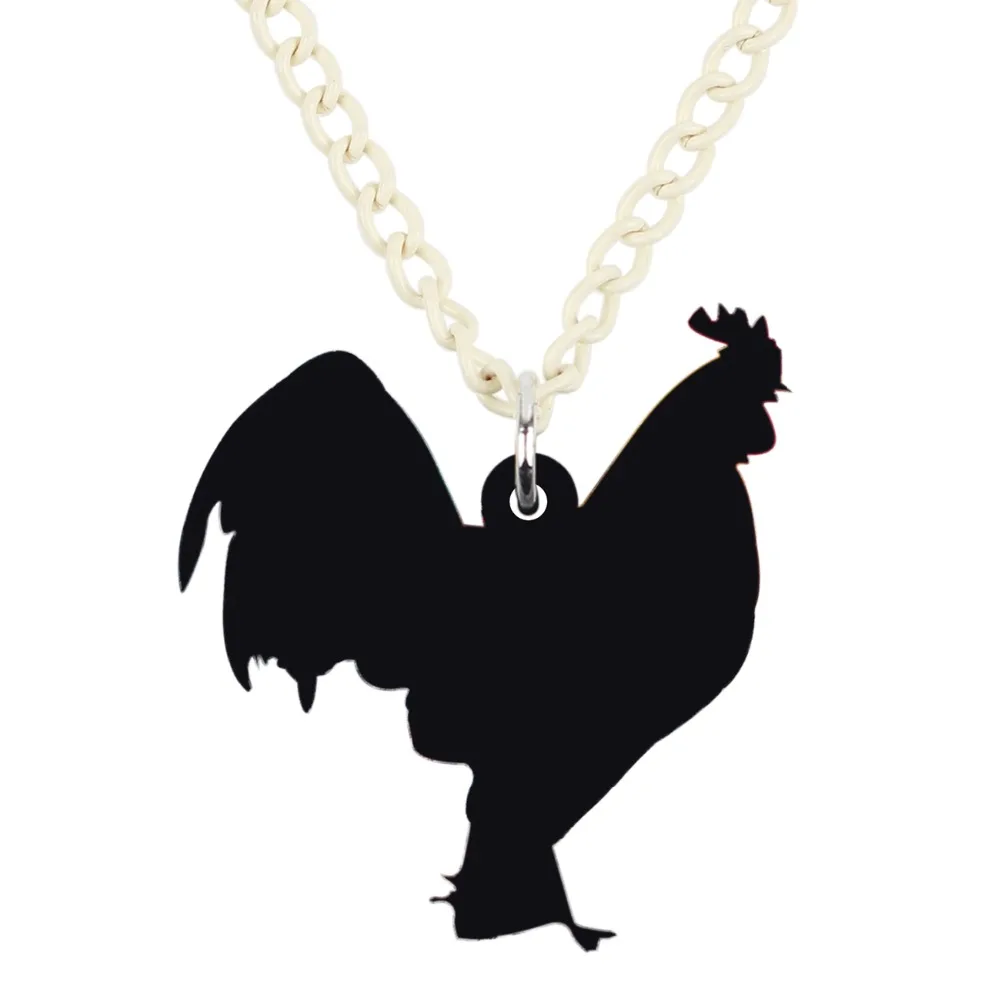 WEVENI Acrylic Anime Farm Rooster Chicken Necklace Pendant Chain Choker Bijoux Jewelry For Women Girls Collier Hot Gift Dropship | Украшения