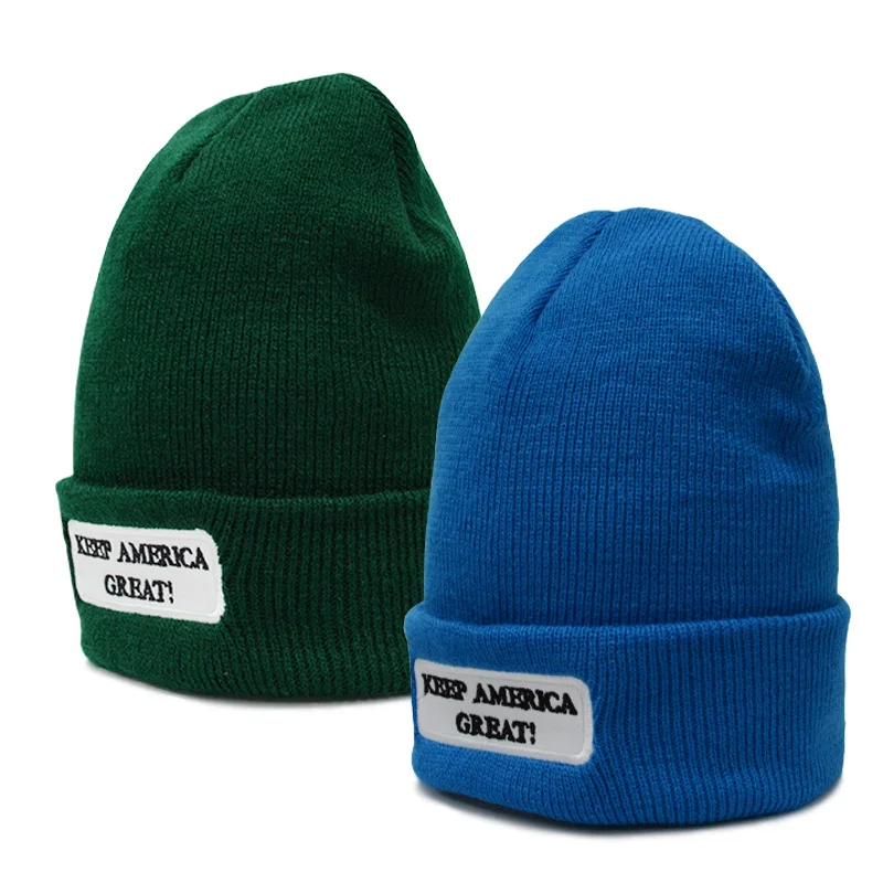 Pom poms зимняя женская шапка мужская теплая 5 цветов trump make america great knitted skullies|Женские