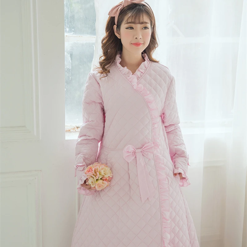 Зимний халат для сна женский теплый утепленное платье длинная ночная рубашка