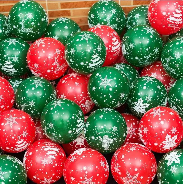 10 шт./лот дюймов украшение для рождевечерние красный зеленый латексный Гелиевый