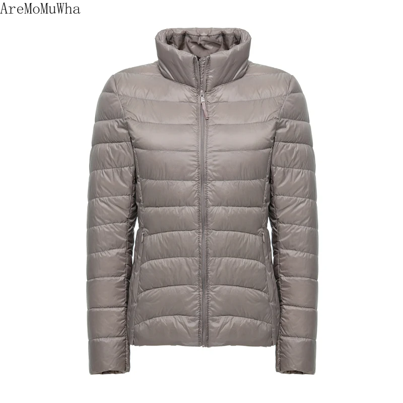 AreMoMuWha 2019 новый легкий пуховик женская короткая куртка с воротником украшение для