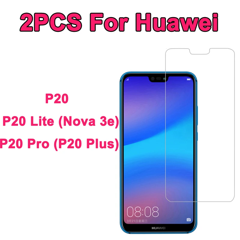 

2 шт., защитная пленка для экрана, закаленное стекло для Huawei P20 Lite, прозрачные защитные пленки для экрана Huawei P20 Pro, ультратонкое стекло