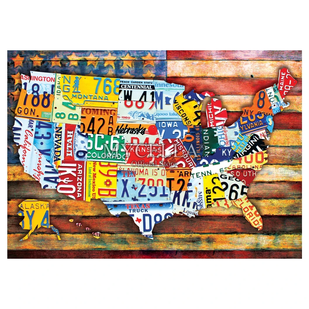 Поездку США 5d Сделай Сам Алмазная вышивка крестиком на рисунке алмазная