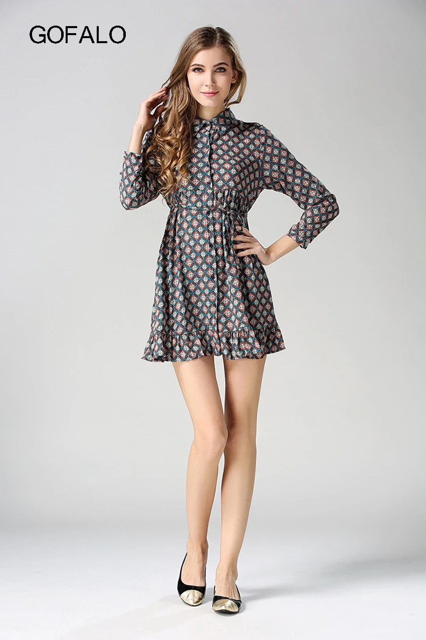 Gofalo Для женщин на лето и весну Повседневное свободное платье в западном стиле