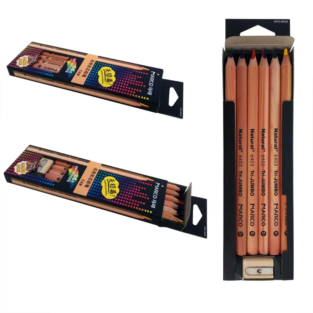 Марко радужные карандаши 6 шт. фотографические цветные набор разноцветных