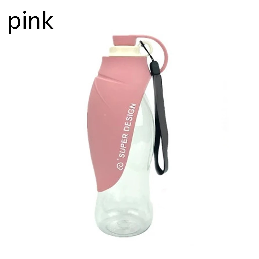 pink 580 мл портативная бутылка для воды для собак, силиконовая Мягкая Дизайнерская Дорожная собачья миска для щенков, кошек, для питья на открытом воздухе, диспенсер для воды для домашних животных - Цвет: pink