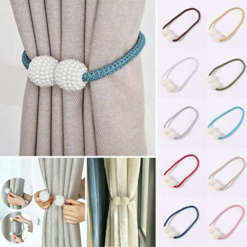 Прочные магнитные застежки для штор с шариками в простом стиле зажимы