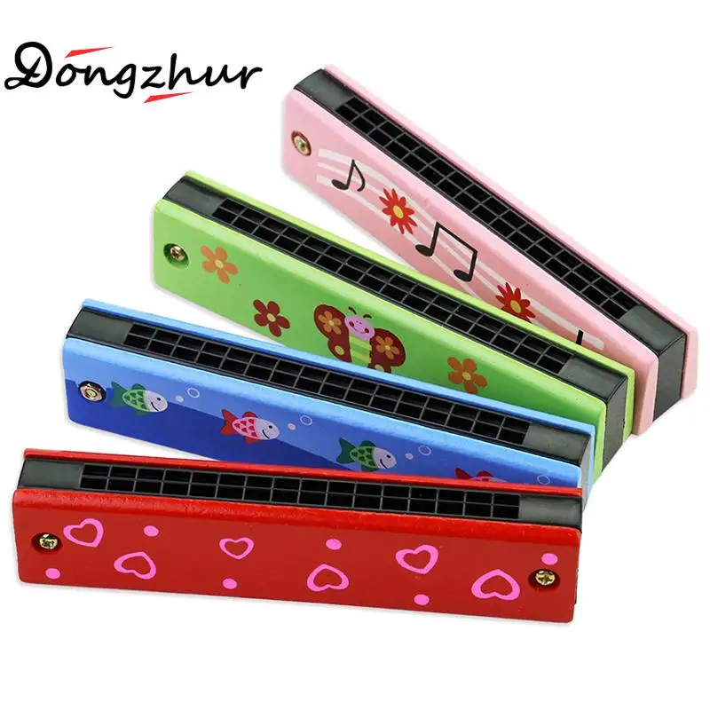 

1pc Baby Toys Noise Maker Children's Wooden Painted Harmonica Early Education Toys Organ Learning Baby Toy Random Color