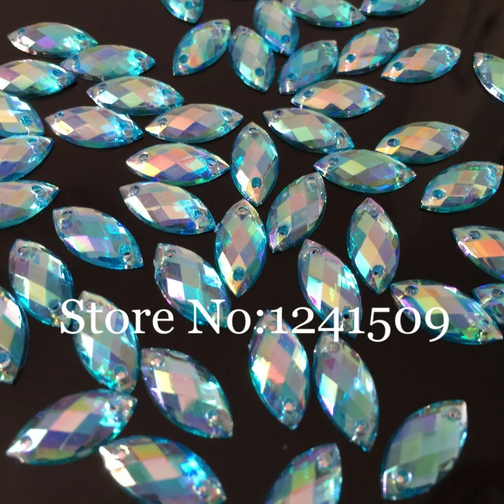 50Pcs/100Pcs/200Pcs Marquise Acrylic Rhinestones 15*7mm Sew Garment Hairwear Hat Dance Costumes Bag Shoes Jewelry Toy Accessory | Дом и сад