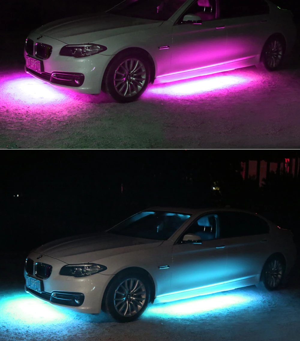 Шт. 4 шт. автомобиль RGB приложение Underglow светодиодные ленты 5050SMD декоративная
