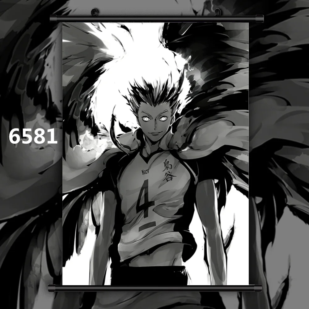 6581 Haikyuu Shoyo Tooru Koushi Wakatoshi Ryunosuke Аниме Манга настенный плакат свиток E - Цвет: 6581