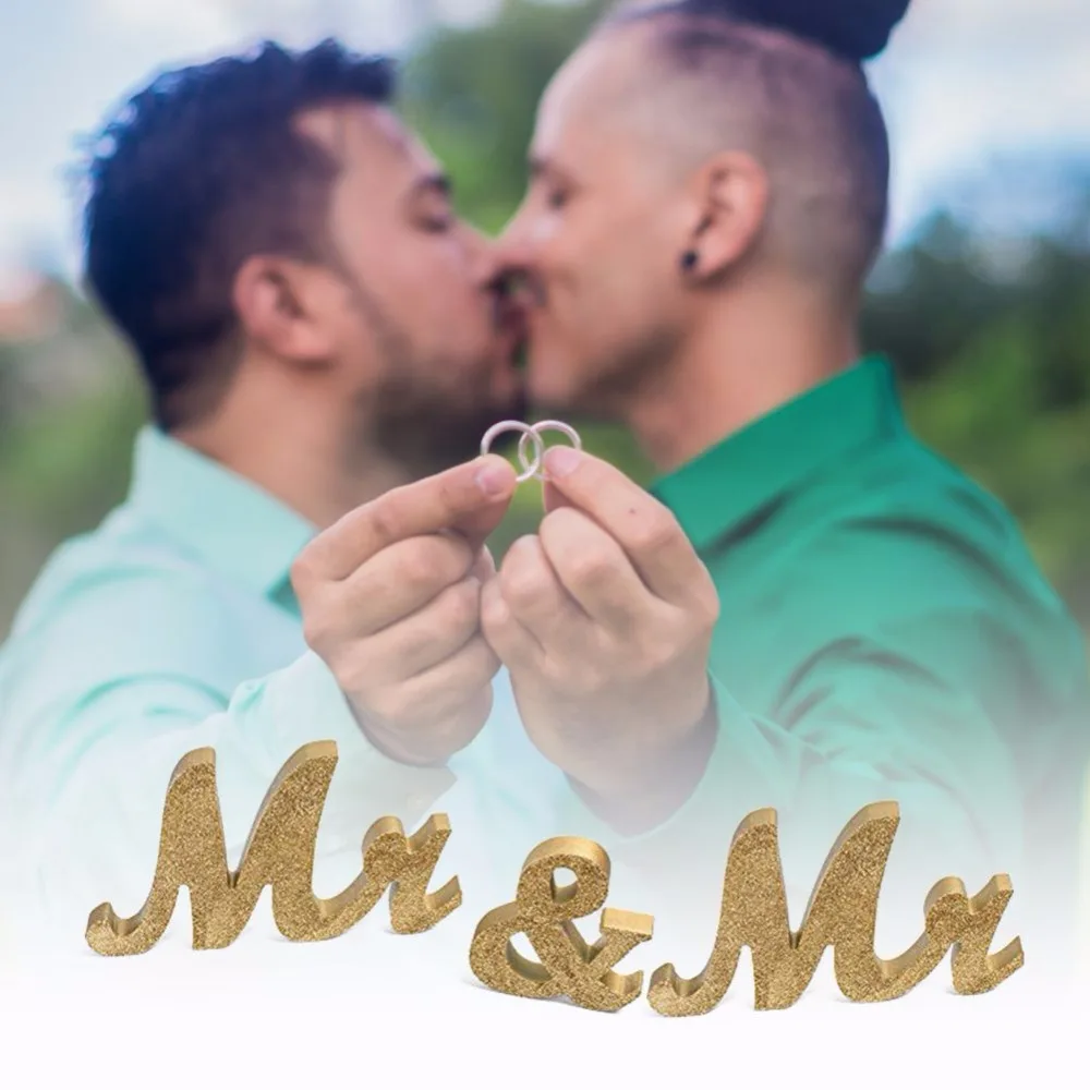 Свадебная вечеринка Mr & Mrs деревянная надпись Свадебные украшения для стола