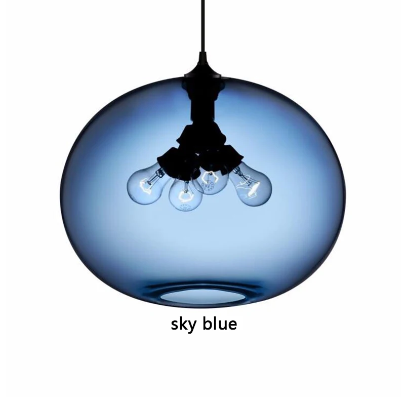 sky blue Современный подвесной светильник в скандинавском стиле, 6 цветов, абажур E27/E26, светодиодный подвесной светильник для гостиной, спальни - Цвет корпуса: sky blue
