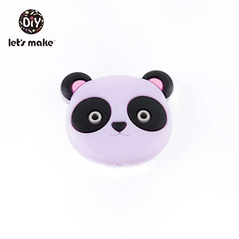 purple Presale 5 шт. силиконовые бусины мультфильм панда форма пищевого класса Силиконовое ожерелье-прорезыватель крошечные аксессуары для удочки BPA Бесплатно Детские трофеи - Цвет: purple