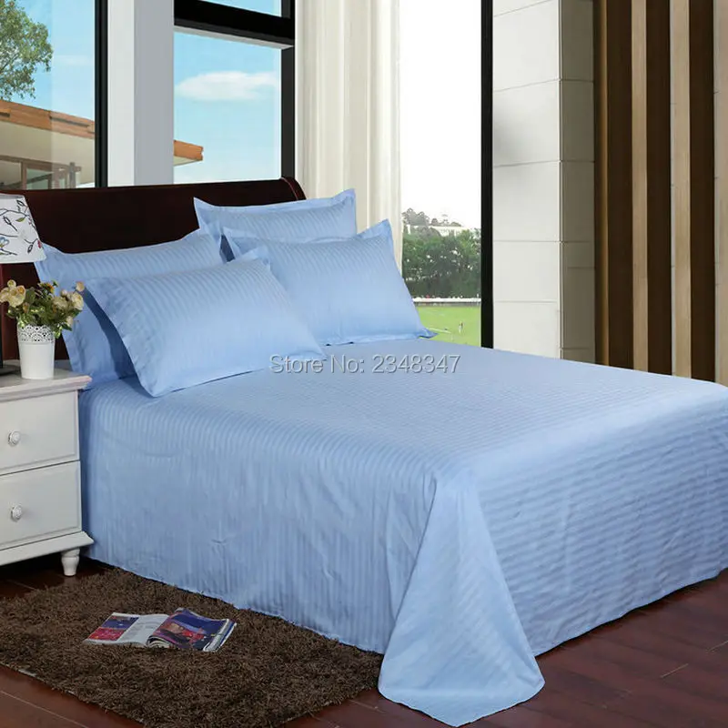 Качественный яркий Небесно Голубой хлопковый домашний сатиновый комплект в