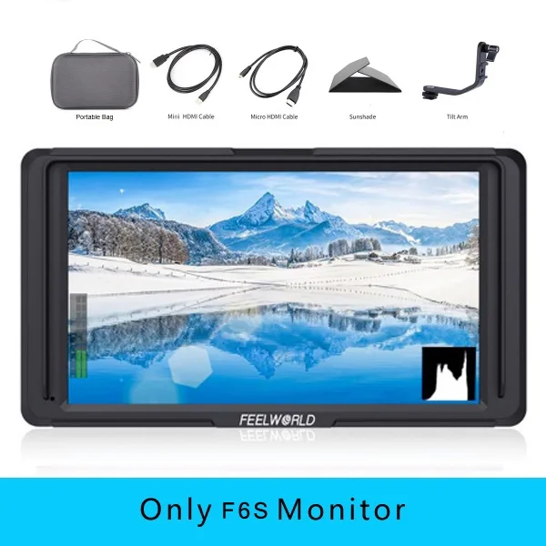 Only F6S Feelworld F6S " 4 к HDMI 1080 P видео мониторы для Zhiyun вебилл Ронин S Gimbal DSLR MOZA Air камера стабилизатор vs мастер MA5 - Цвет: Only F6S