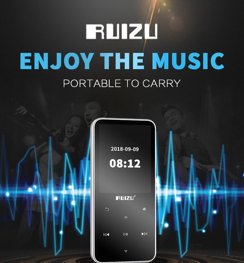 RUIZU mp3 D10 MP3-плеер Usb 8 Гб 16 г для хранения 2,4 дюймов HD цветной экран воспроизводить Высокое качество видео Радио Fm Электронная книга музыкальный плеер