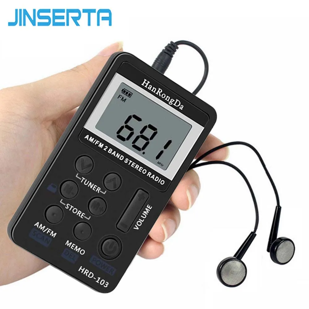 JINSERTA Портативный радиоприемник FM/AM цифровой портативный мини приемник с
