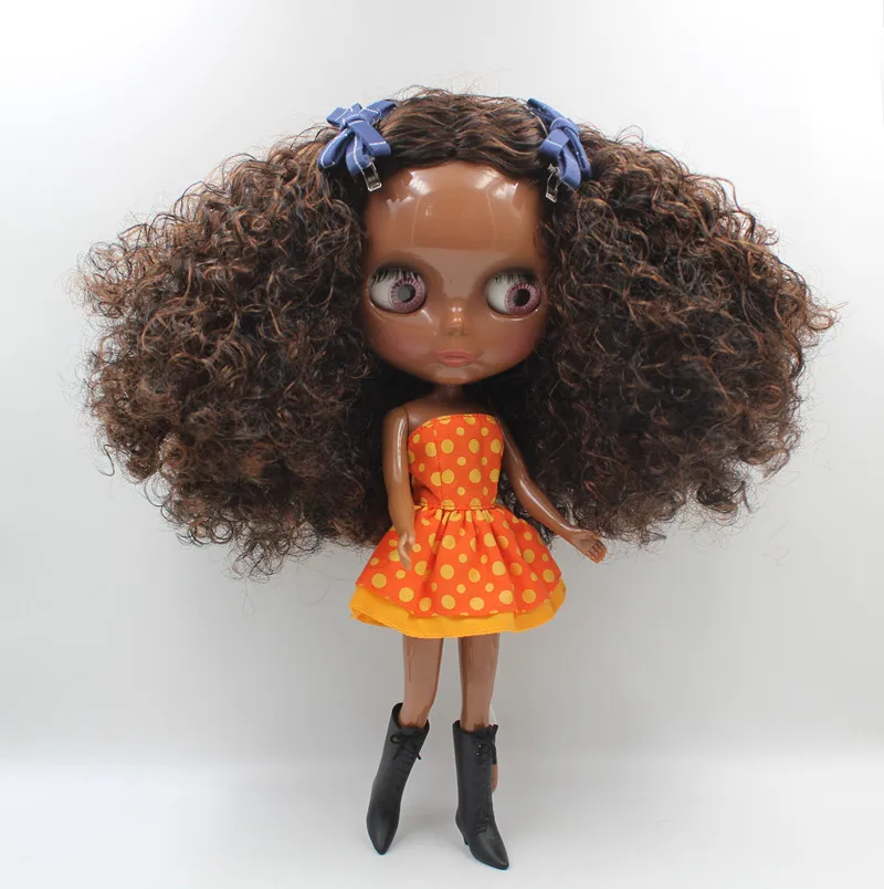 Волнистая кукла Blygirl Blyth dollDark волнистая новая кожа для всего тела ребенка 7