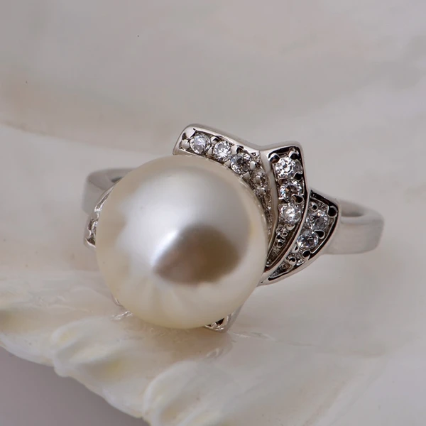 Скидка 40% обручальные кольца для женщин Имитация жемчуг серебро Цвет Свадебные